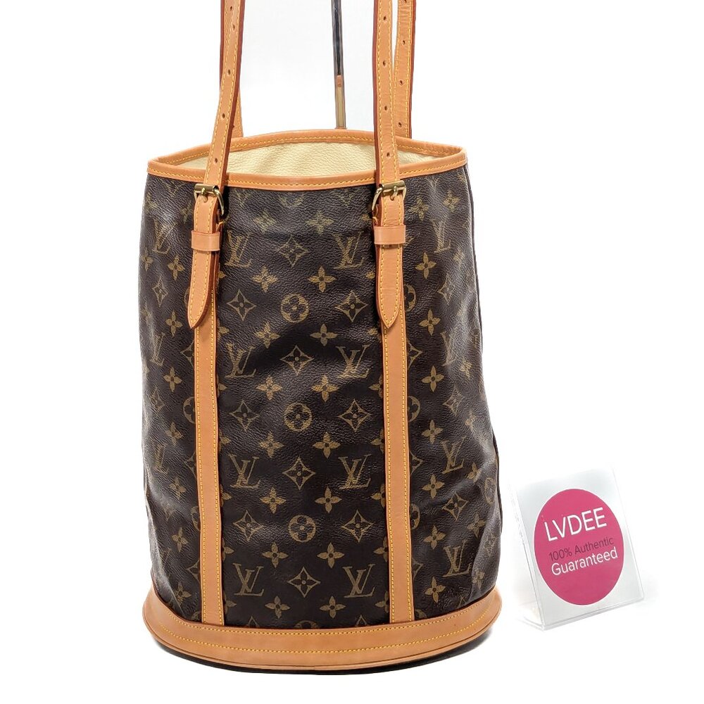 LOUIS VUITTON Bucket GM Monogram Canvas - Renewed Leather